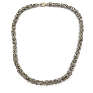 Heavy 925 Sterling Silver Byzantine Chain Necklace 20” 7mm 50g